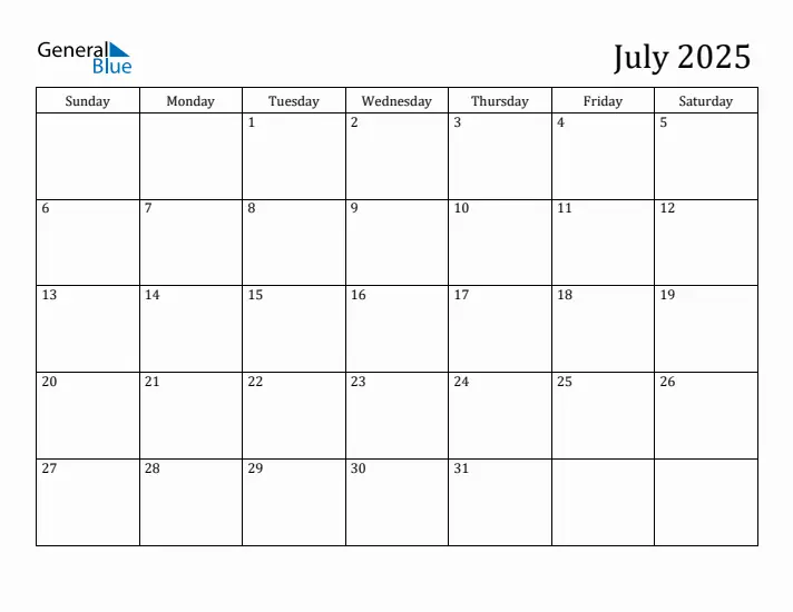 July 2025 Calendar: What to Expect This Month