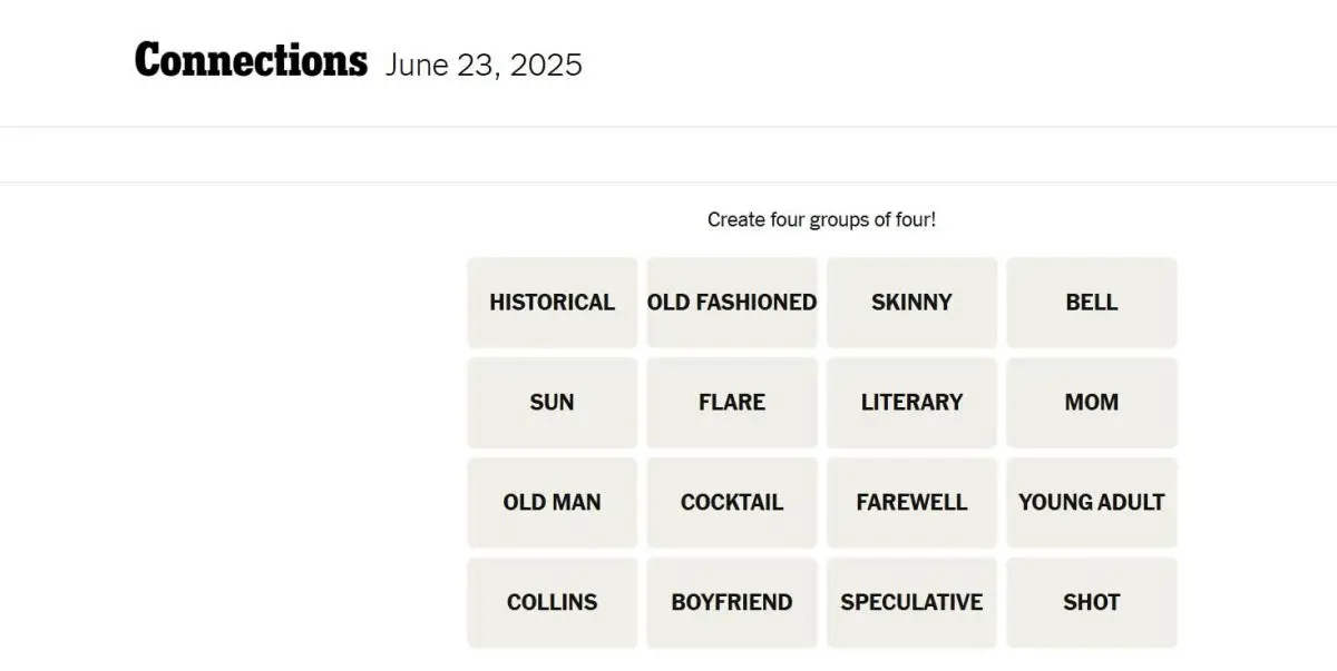 Essential Hints for NYT Connections – June 23