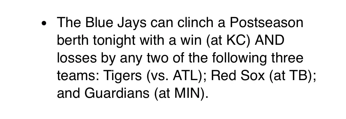 What Happens if the Jays Win Tonight?