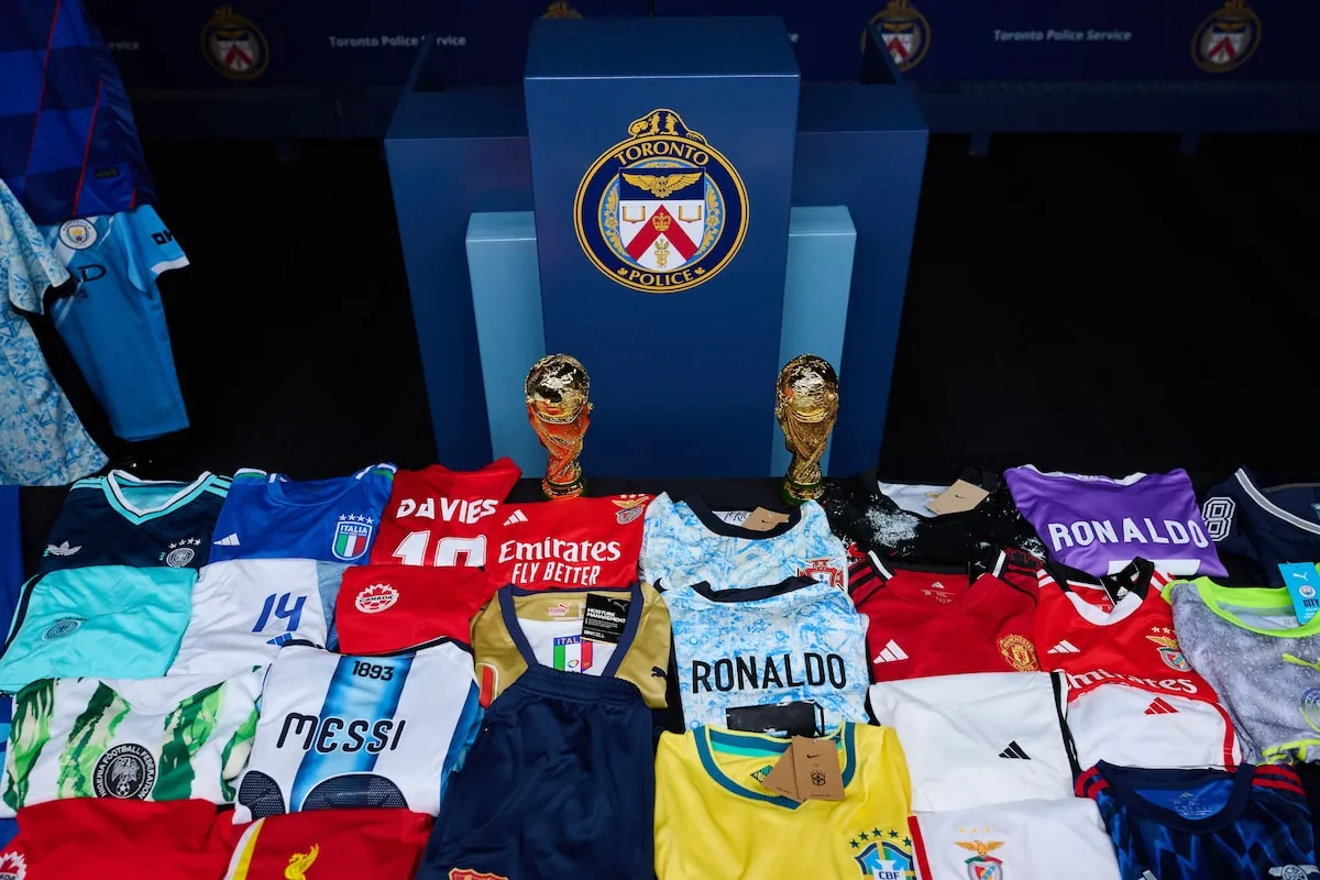 Police say the seizure of the alleged counterfeit soccer jerseys is largest in Canadian history.Sammy Kogan/The Globe and Mail