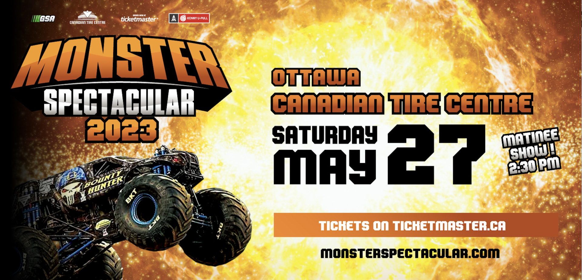 Affiche officiel de l'évènement de Monster Spectacular 2023 à jeudi